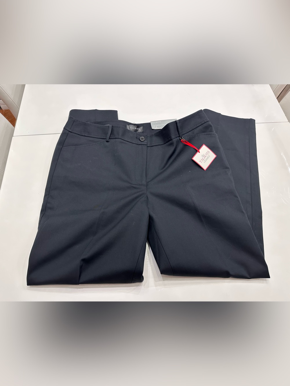 Talbots Hampshire Ankle Pants Black Straight Trousers Career NWT Size 12